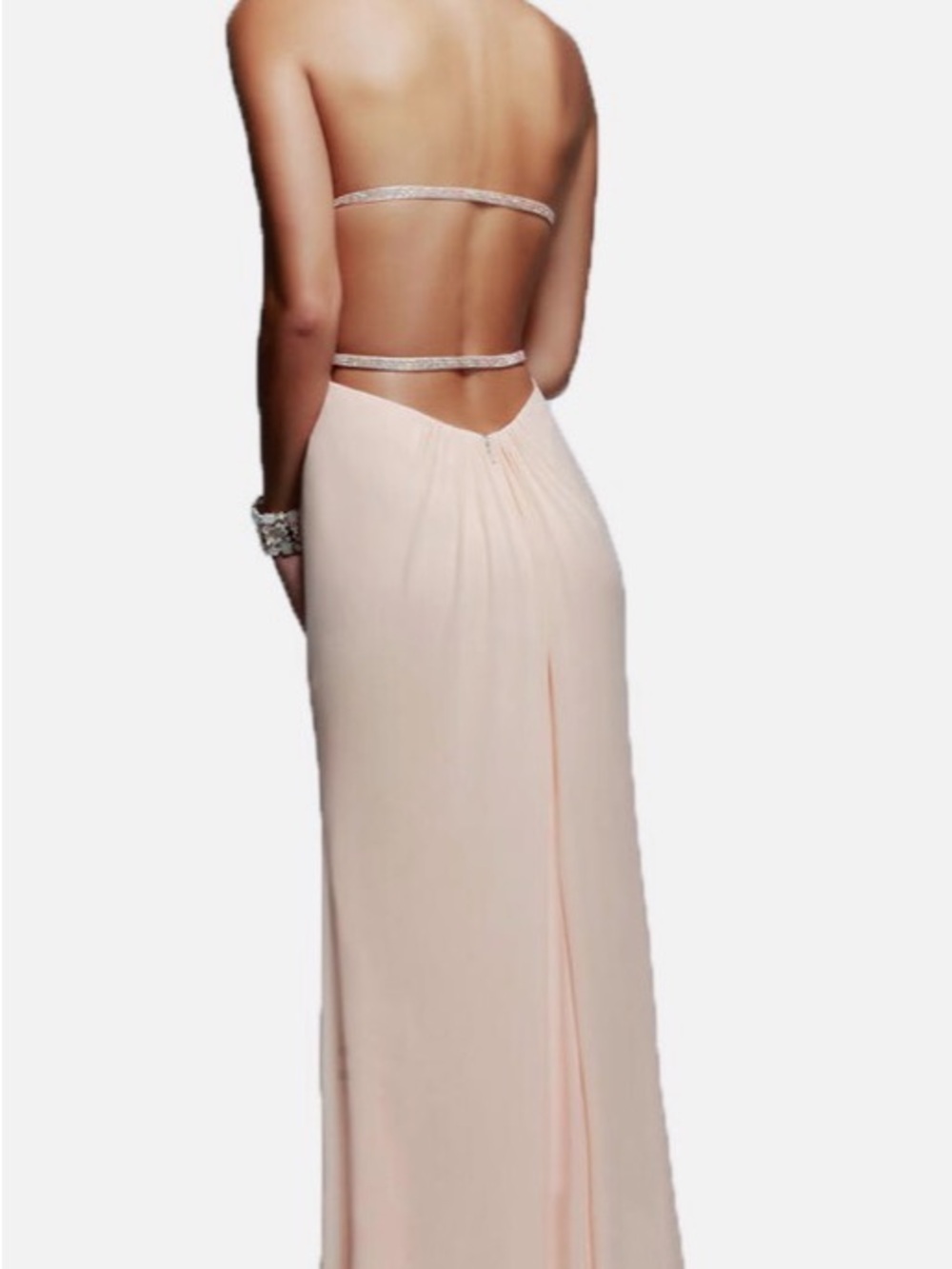 Navy Maxi Evening Dress with Crystal-Trim Straps - Picture 4 of 10